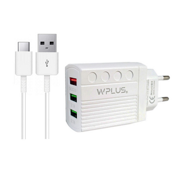 شارژر دیواری دبلیو پلاس مدل WPLUS به همراه کابل تبدیل USB-C