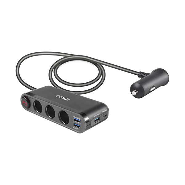 شارژر فندکی 20 وات 7 پورت بی وای جی دی مدل ‎HC68PD-1