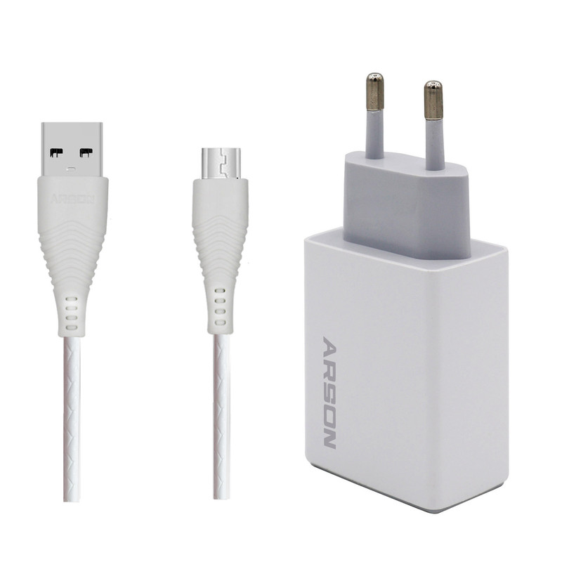 شارژر دیواری آرسون مدل AN-W3A  به همراه کابل microusb