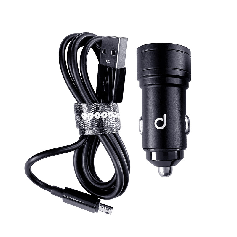 شارژر فندکی خودرو 2.4 وات 2 پورت دکودو مدل DCG-002 به همراه کابل  MICRO-USB
