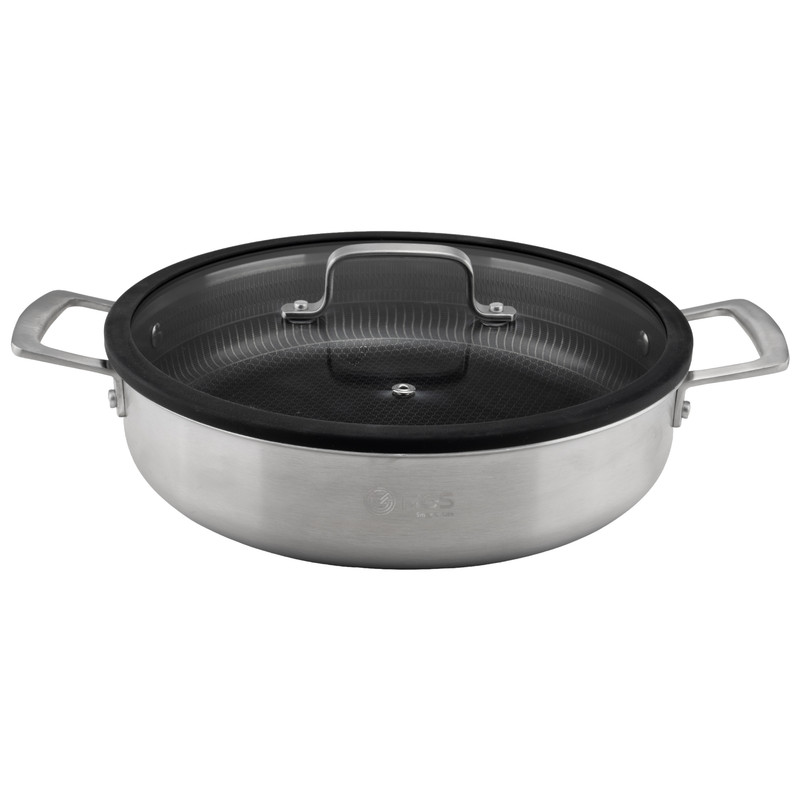 تابه دو دسته استیل ام جی اس مدل کف لیزری PS3130 سایز 24